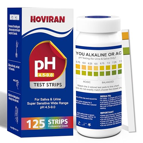 ph test strips for saliva amp urine 125 urine test strips for tracking alkaline amp acid levels in body monitor your ph level from 45-90