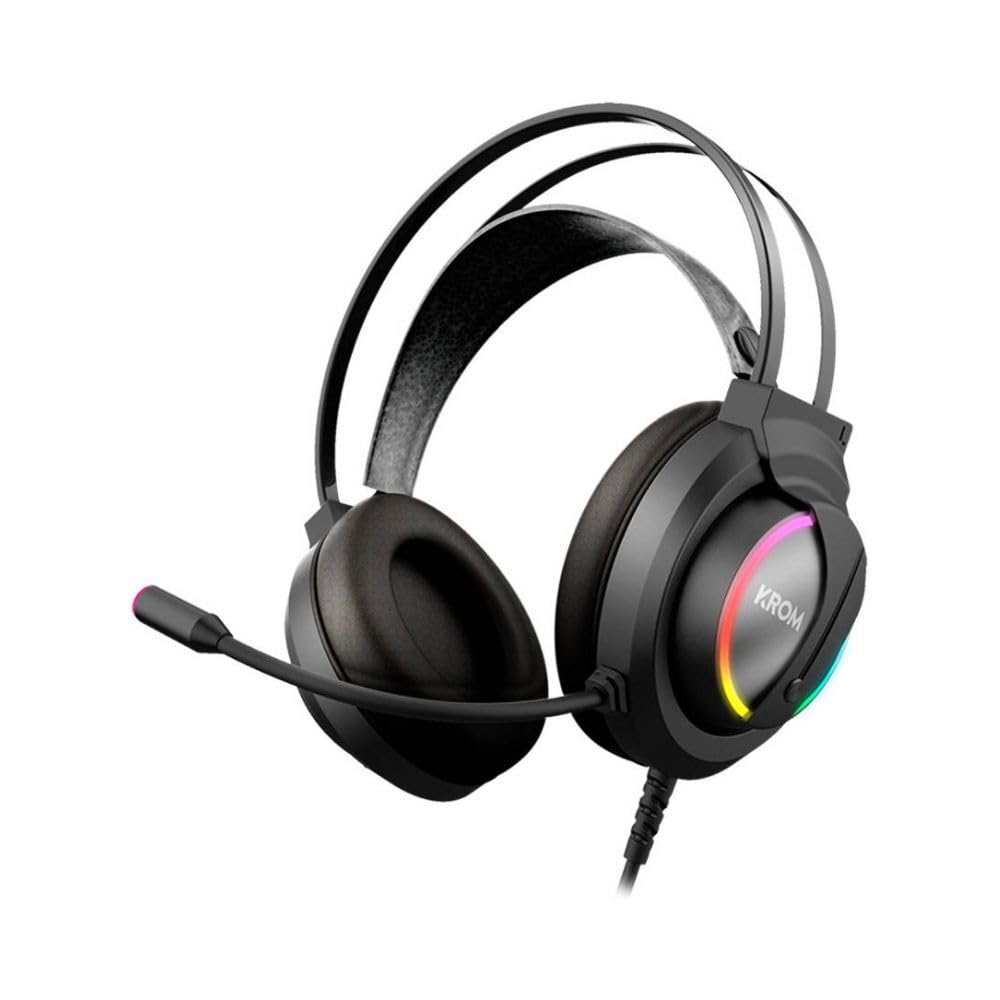 Set Combo Gaming Krom KRITIC SP -NXKROMKRITICSP- RGB, tastiera membrana, mouse ottico 6400 DPI, cuffie stereo, tappetino gomma antiscivolo, colore nero