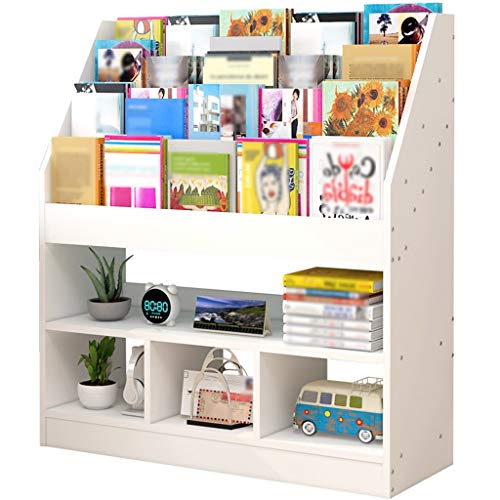 Librerie Libreria per Bambini Bianca per Uso Domestico,Scaffale per Giornali,Scaffale per Studenti di Grande capacità,Semplice Supporto per Libri Illustrati (Color : Bianca, Size : 100 * 90 * 30cm)