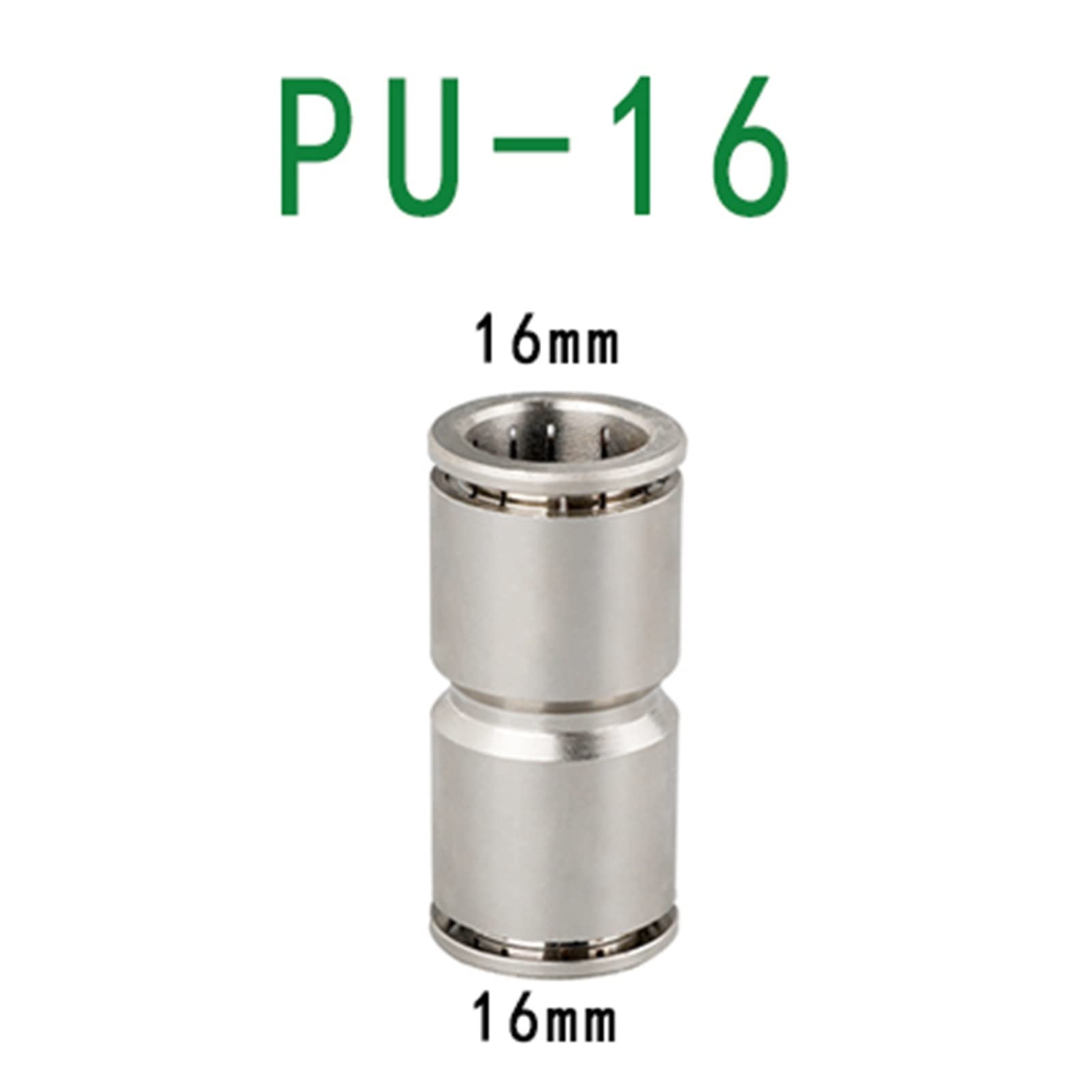 Attacchi rapidi a passaggio rettilineo， 2 pezzi PU PG ottone metallo raccordo rapido pneumatico 4-12 mm applicare tubo compressore aria connettore ad alta pressione(Pu 16)