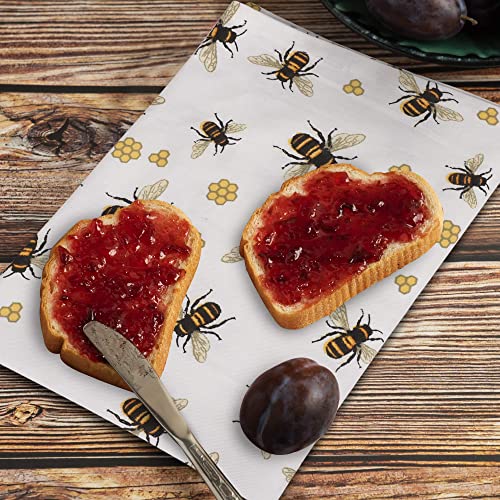 [20"X30", 6 Pack] Premium Kitchen Towels And Dishcloths Sets, Cotton Dish Towels For Kitchen, Honey Bee Print Dish Cloths For Washing Dishes, Hand Towels For Kitchen, Tea Towels & Bar Mops For Kitchen #TOP3