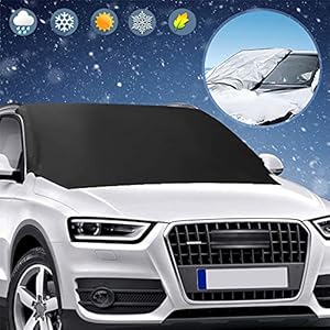 LEWONPO Car Windshield Snow Cover, Car Windscreen Frost Cover, Magnetic Edges Car Snow Cover, Frost Guard Protector…