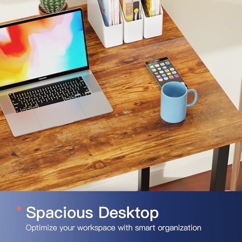 Image of PayLessHere | 32 Inch Computer Desk | Vintage | Sturdy Office Desk | Metal Frame, Adjustable Feet | Water-Resistant, Scratchproof Surface | Writing Table for Home Office or Study | Pack of 1