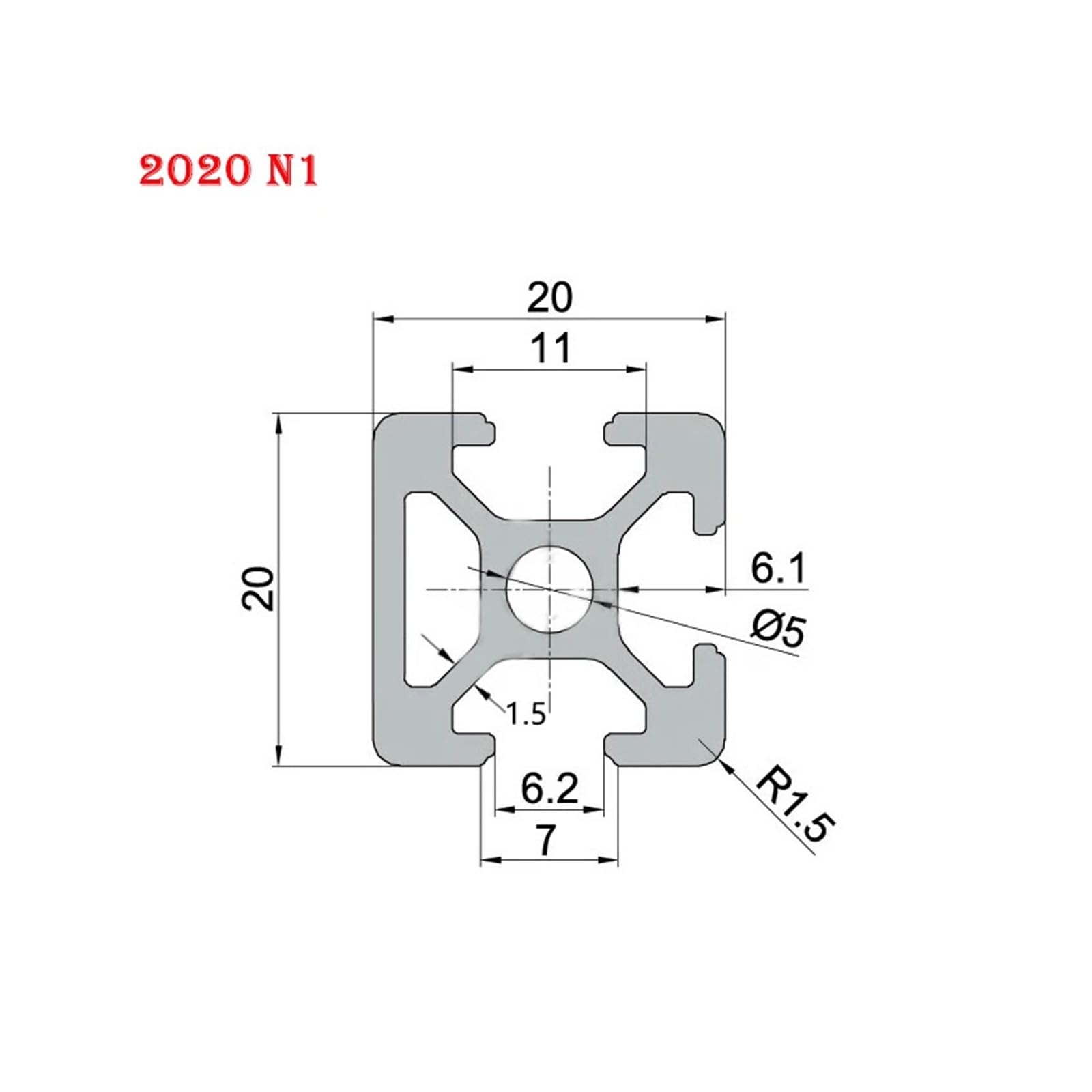4PCS 2020 Aluminiumprofil 100-1200mm for 3D-Drucker