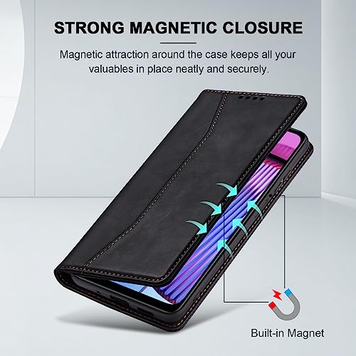 Image of Jasonyu Flip Wallet Case for Moto G Power (2023),Black