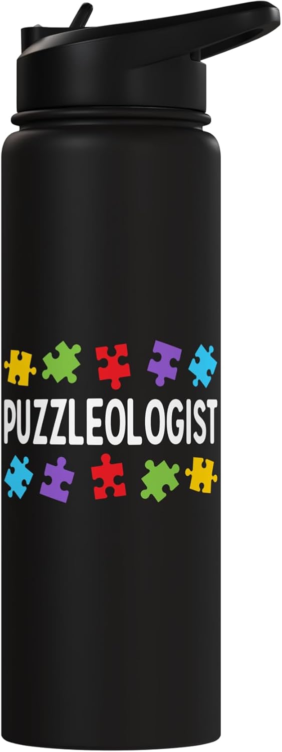 Puzzleologist Jigsaw Puzzle Master Puzzler Stainless Steel Insulated Water Bottle