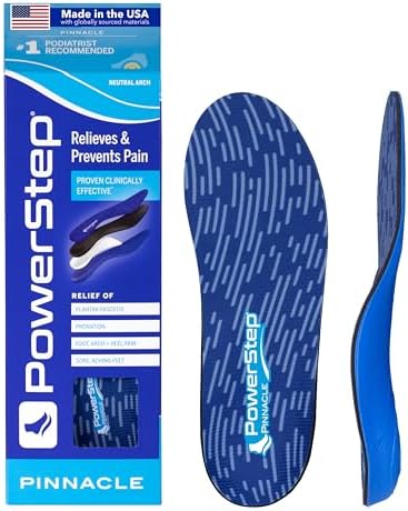 PowerStep Pinnacle Insoles - Orthotics for Plantar Fasciitis Relief - Full Length Orthotic Insoles for Arch Support with Moderate Pronation - #1 Podiatrist Recommended