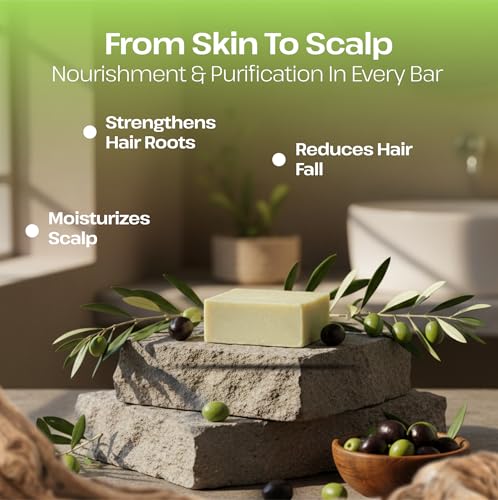Image of Dr.Ancient Olive Oil Soap Bar, Organic Soap Bars Handcrafted the Traditional Way, Natural Chemical-Free, Vegan, Used for Face Wash, Body Wash, Hand Cleansing and Skin Care, Gentle Cleanser