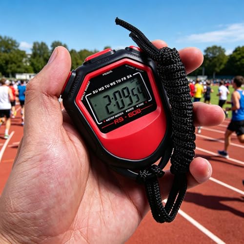 Cronómetro digital deportivo con alarma y calendario miniatura 3