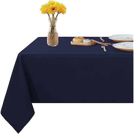 Fitable Rectangle Tablecloth 60x120 inch Tablecloth Stain and Wrinkle Resistant Washable Polyester Table Cloth, Decorative Fabric Table Cover for Dining Table, Buffet Parties and Camping Navy
