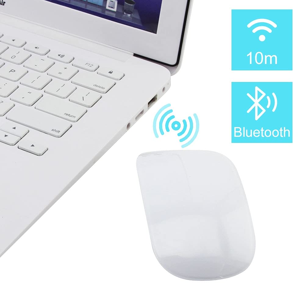 Bezprzewodowa mysz Bluetooth ergonomiczna ultracienka optyczna do ponownego ładowania mysz 1600 DPI