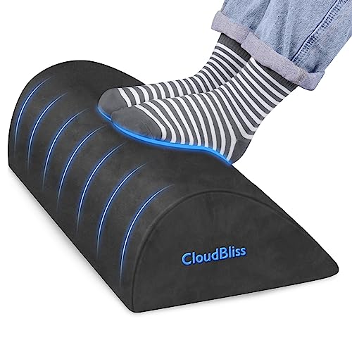 Image of CloudBliss Foot Rest for Under Desk at Work,Office Desk Accessories with Soft Foam and Washable Removable Cover, Foot Stool for Office, Car, Home to Foot Support and Relax Ankles, Gray