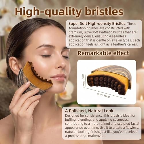 Image of New Lymphatic Contour Face Brush, Manual Facial Sculpting & Lymphatic Drainage Massager, Ergonomic Hypoallergenic Soft Bristles Brush for Anti-Puffiness, Detox & Lift, Improves Skin Glow & Absorption {PACK OF 1}