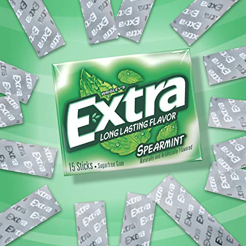 Extra Spearmint Sugarfree Gum, Single Pack (15 Pieces) - Thumbnail 2