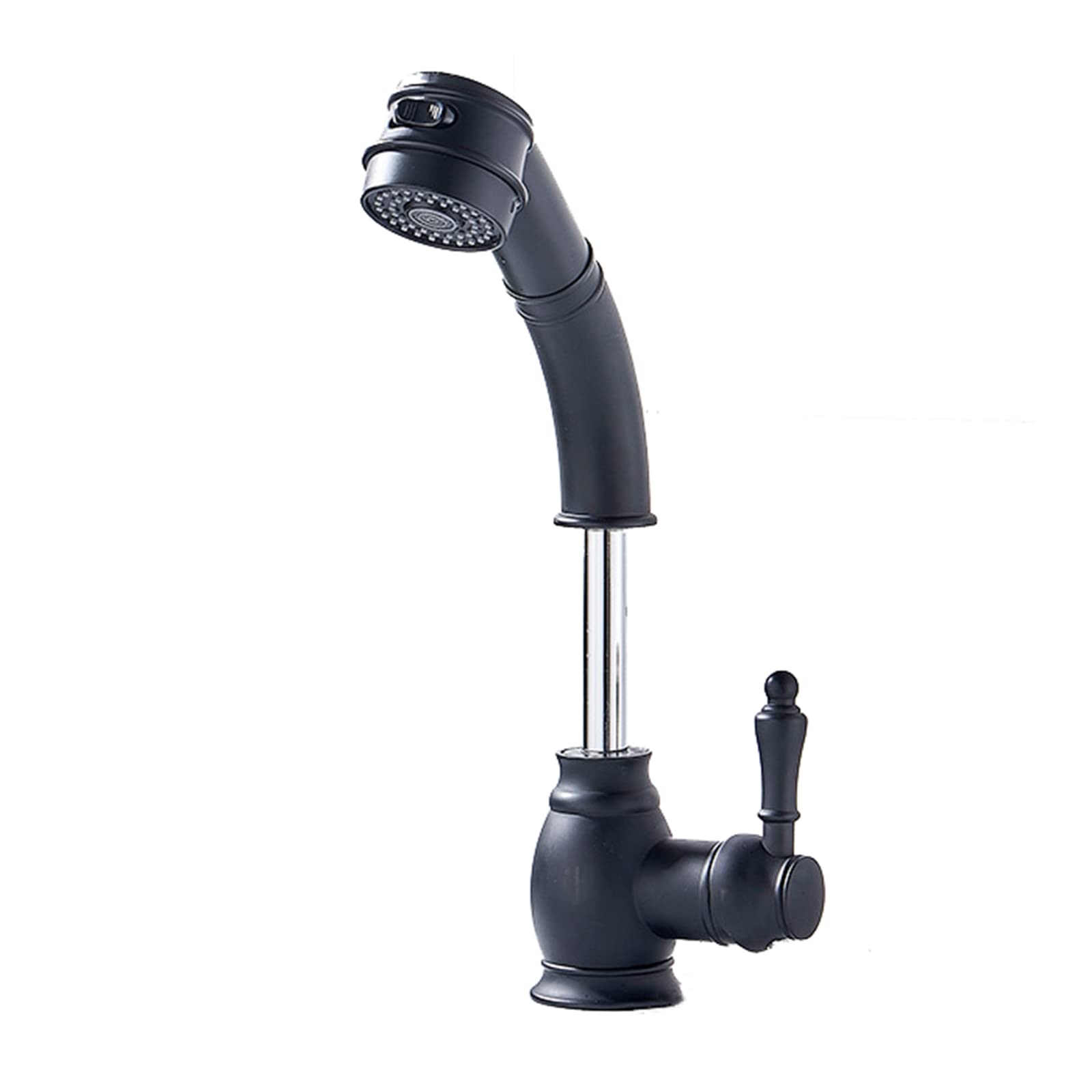 Robinet de lavabo avec douchette extractible noire pour salle de bain moderne