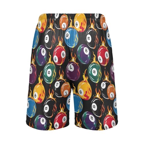 ALAZA Billiard Ball Black Men's Pajama Shorts Sleepwear Pajama Bottom Lounge Pants Wear with Pocket2