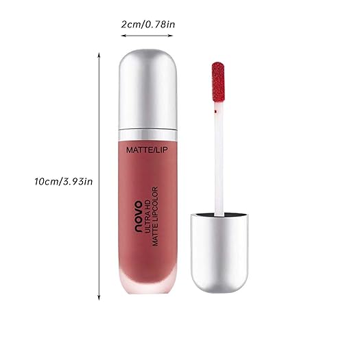 Miniatura 6 de HMDABD Lápiz labial líquido de larga duración, brillo de labios, brillo de labios, juego de maquillaje para mujeres, color rojo oscuro profundo,