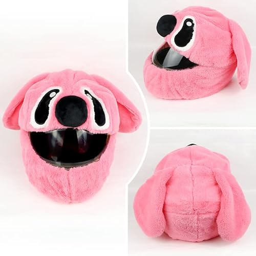 Motorcycle Helmet Covers, Fun Riding And Gifts, Plush Animal Helmet Covers For Girls And Boys,Winter Skiing, Suitable For Battery Bike Full Helmets, Motorcycle, Racing Full Helmets (Pink) #TOP6
