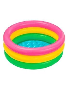 Inflatable Baby Pool, Multi Color (3-feet)