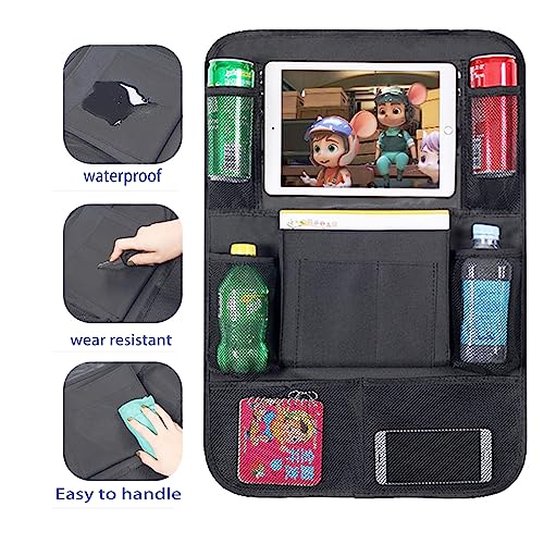 Image of Car Backseat Organizer Waterproof and Durable Car Seat Organizer, baby travel essential with 9 Storage Pockets 2 Pack, Black
