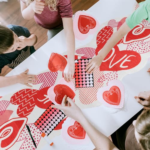 Décoration de table Saint-Valentin avec chemin de table cœurs 180 cm
