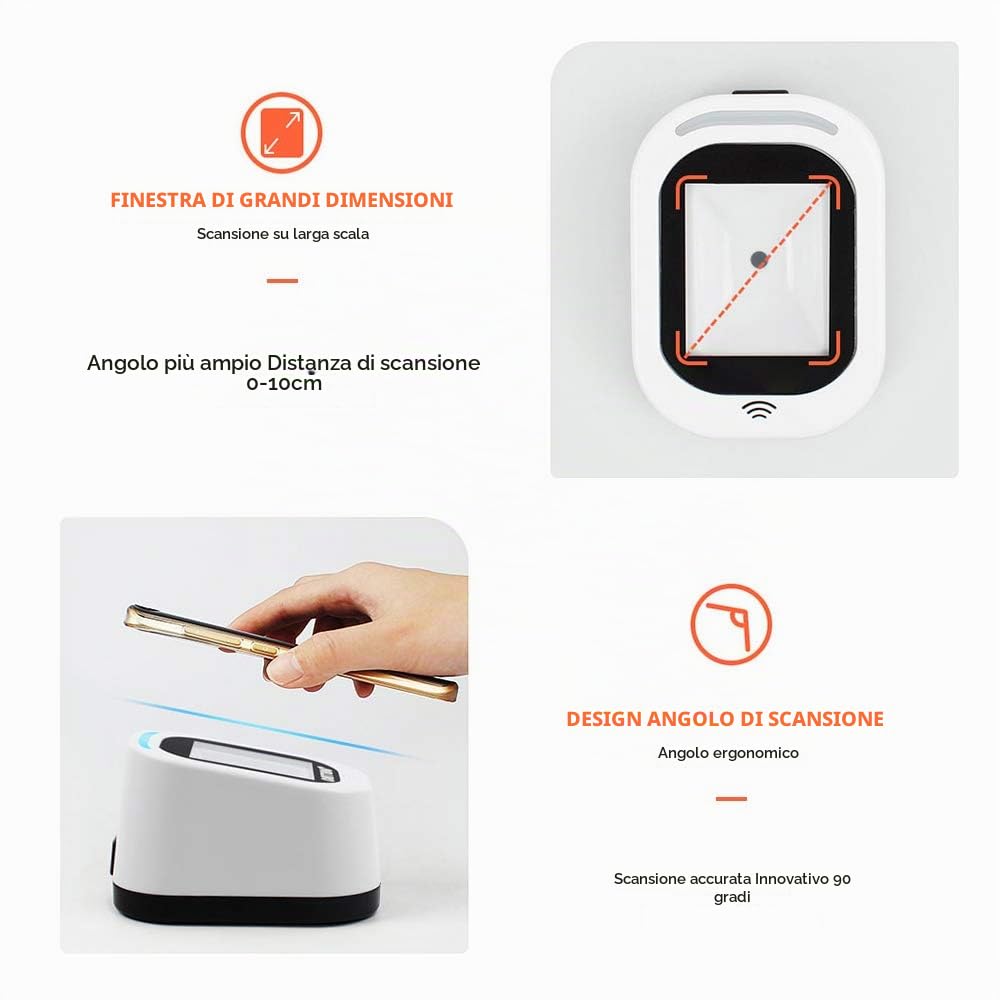 docooler Wired Barcode Scanner Scansione Versatile USB Scansione QR Code 1D e Lettore di Codici 2D