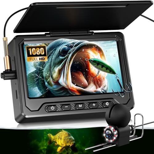 Underwater Fishing Camera, Fishing Camera with Infrared Night Vision Light, 4.3' IPS Portable Fish Finder with 65ft Cable, Upgraded HD 8 Infrared Lights Lens for Ice Lake Boat Kayak Fishing, Gift