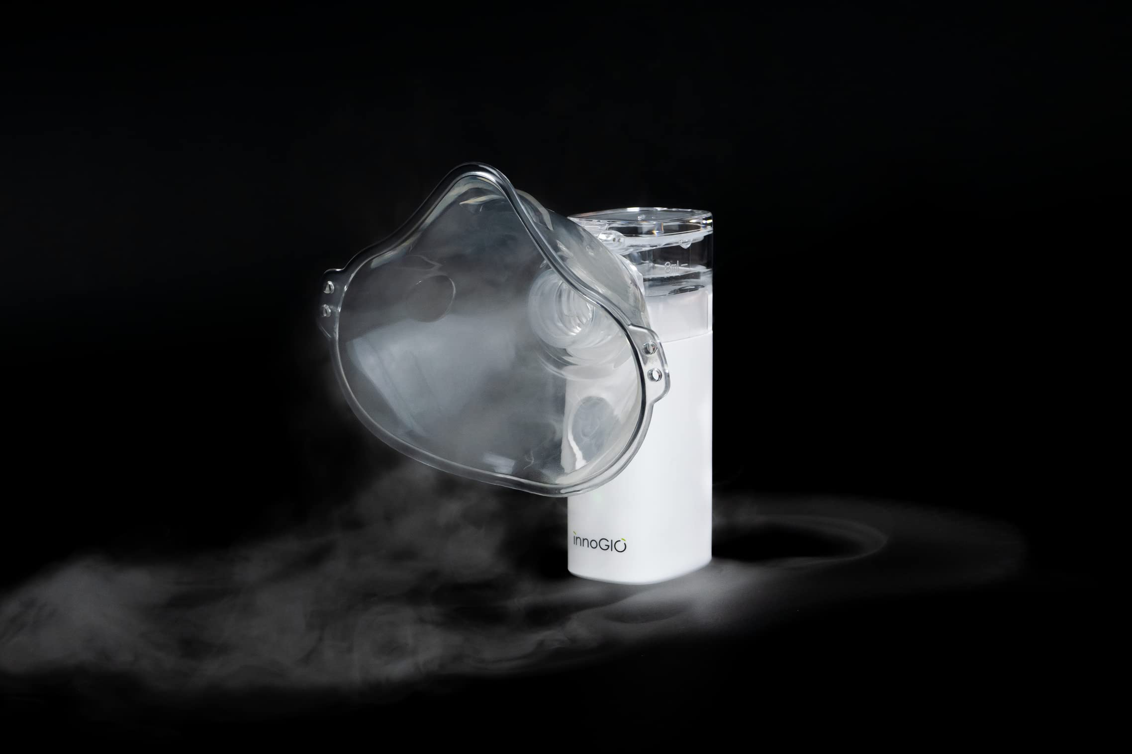 InnoGIO Mini Mesh, Aerosol Silenzioso e Portatile per Adulti e per Bambini, Nebulizzatore Elettrico con Tecnologia a Membrane Vibrante, Maschere Incluse