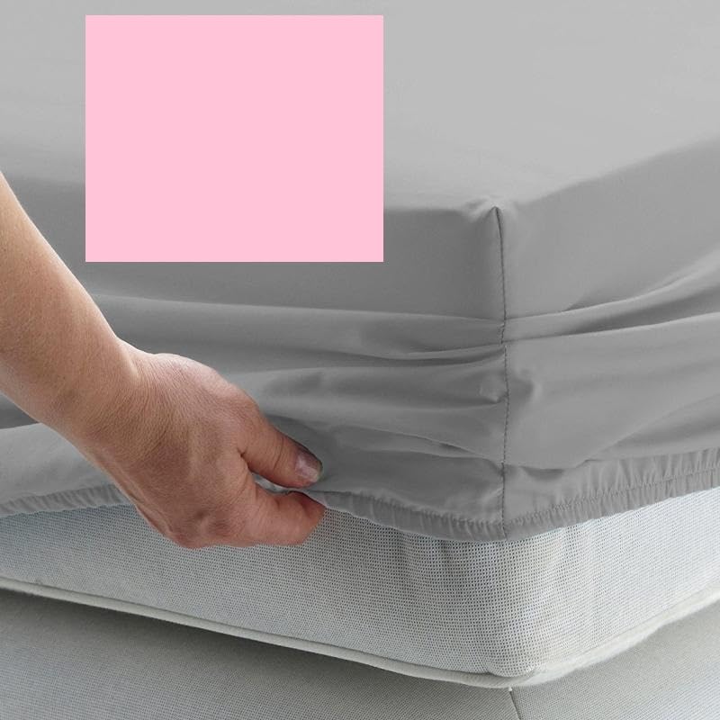 Electric Adjustable Bed Fitted Sheet - Small Double EXTRA LONG 4' x 6'6" (48" x 78") 300 Thread Count Percale Material - Hand Made to Order - 13" (33cm) (Pink)