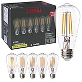 Vintage LED Edison Bulbs ST19 (ST64) - 8.8W Equivalent 75W - Dimmable High Brightness Soft White 2700K Antique LED Filament Bulbs - 900 Lumens CRI 90+ - E26 Medium Base - 6pk (Clear Glass)