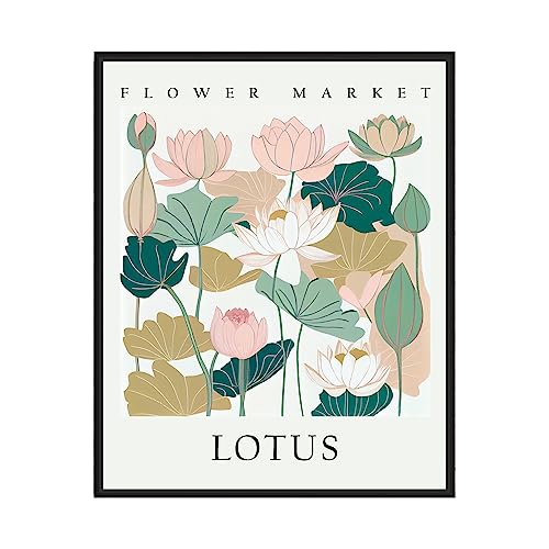 Lotus Flower Market affiche art non encadrée 10"L x 8"L
