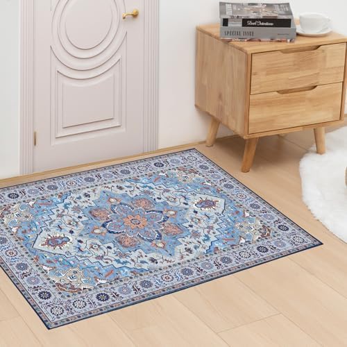 Vamcheer Vintage Area Rugs for Living Room Traditional Small Door Mat 60x90cm Soft Short Pile