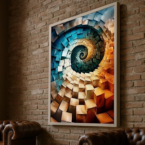 Impression sur toile cubique haut de gamme - Art abstrait géométrique 21x30