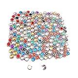 Material: Metall. 200 Stück 8 mm Strass Nieten Rund Nieten Punk DIY für Kleidung Schuhe Taschen Gürtel Spikes GZ080-8 (Mix-s)