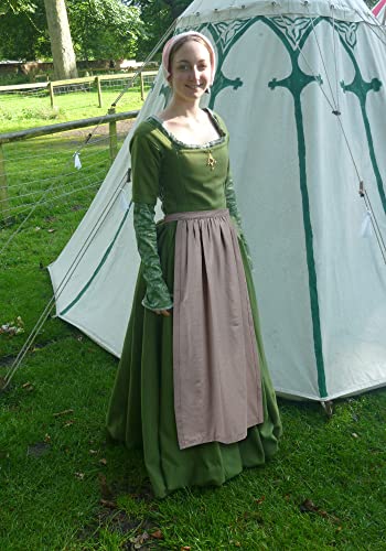 Kuoin Medieval Cosplay Half Apron, Vintage Linen Waist Apron(Grey) #TOP5