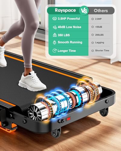 Image of Walking Pad with 10% Incline & Handle Bar, Low Noise Walking Pad Treadmill for Home Small, Upgrade 3.5HP Treadmill with Incline, 4 in 1 Portable Compact Walking Pad with Incline /APP 350lbs