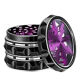 VIVOSUN 2.5' 4 Pieces Clear Top Grinder Aluminium Grinder with Pollen Scraper Purple