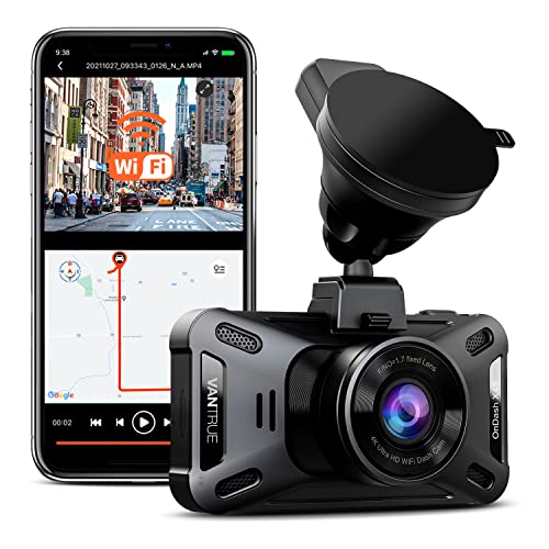 Vantrue X4S 4K 5G WiFi Dash Cam, 2160P 3" LCD Dash Camera for Cars with Free App, 24/7 Parking Mode, Night Vision, Motion Detection, Low Bitrate Recording, 1080P@120FPS, Capacitor, Support 256GB Max