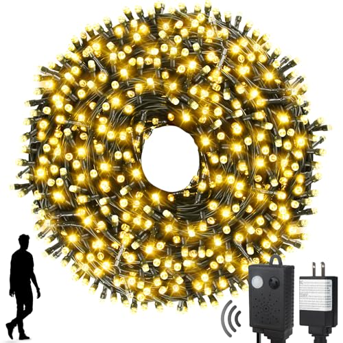 MZD8391 Motion Sensor Music Christmas Lights Outdoor Indoor, 108FT 300LED