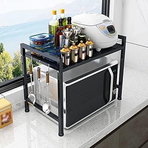 Support de four à micro-ondes extensible 2 niveaux étagère cuisine - 4