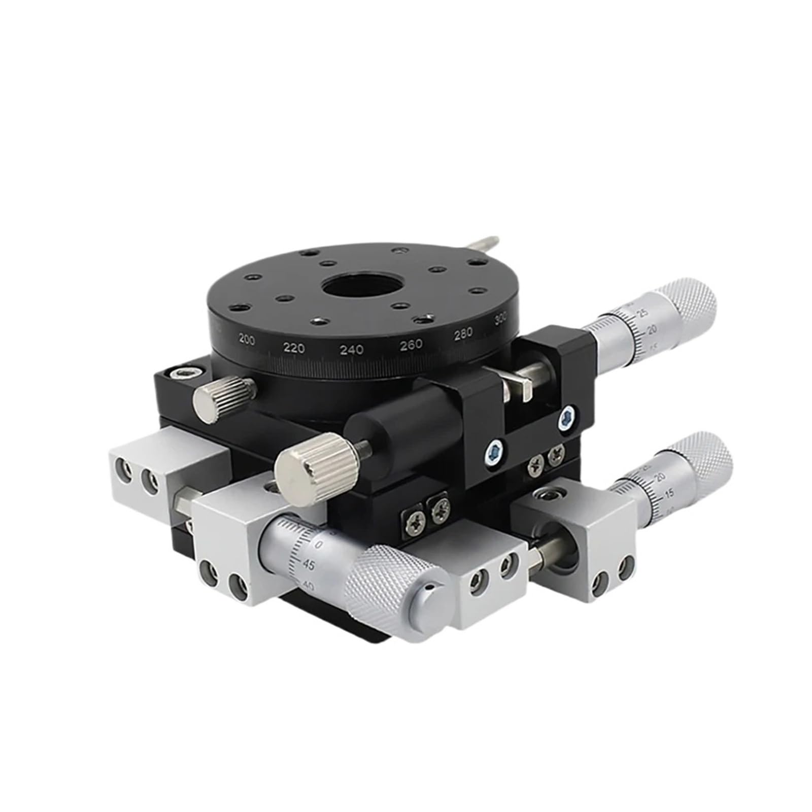 IGNVXMGKP XYR Axis 90mm Micrometer Manual Trimming Platform Translation Table and Rotary Table Cross Rail LSP90-LM High Precision