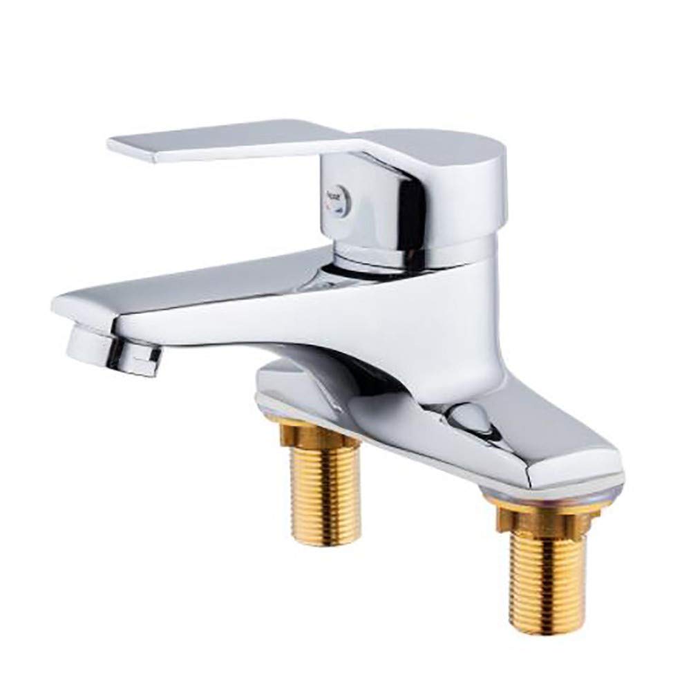 Ylxd B Kitchen Sink Taps,Kitchen Sink Mixer Taps,Athroom Asin Taps, Chrome 2 Hole Kitchen Tap Hot Cold Rass Dual Twin Handles Deck Mounted Asin Mixer Faucet