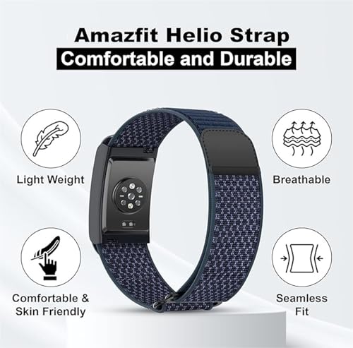 Image of Soft Nylon Sport Strap Breathable, Durable Strap Compatible For Amazfit Helio Strap