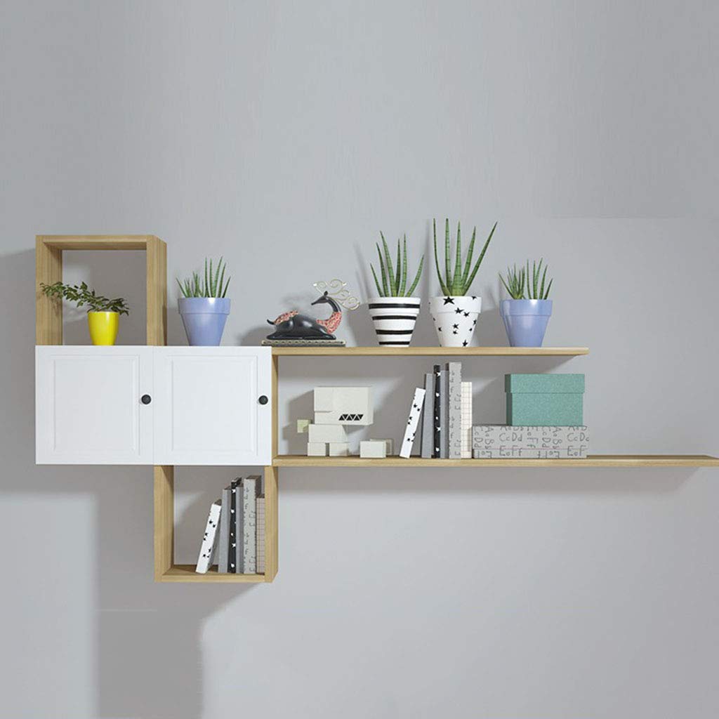 Creativo, Gabinete de Almacenamiento de Espacio Privado con Puerta, Estante de Almacenamiento Multipropósito Montado en la Pared, Adecuado para Estudio, Estantes de la Sala de Estar