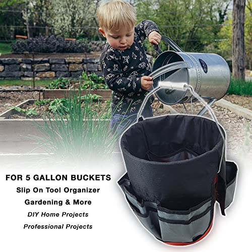 W&M Tools 12 Pocket Slip On Bucket Caddy Tool Organizer For 5 Gallon Buckets #TOP5