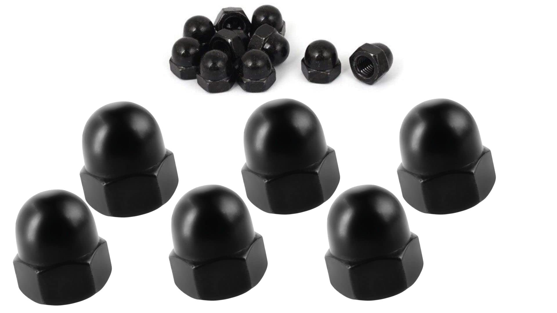 Black Stainless Steel Cap Nut M3 M4 M5 M6 M8 M10 Hex Acorn Dome Head Nuts for Screws Bolts - Pack of 6 (M3)
