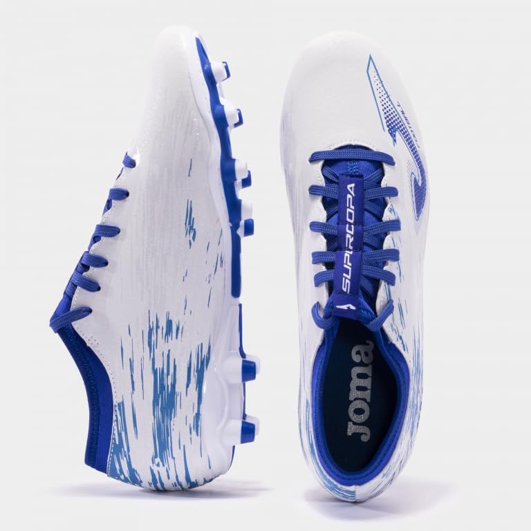 Joma Soccer Cleats Supercopa FG, 6.5-11 US – Precision Control for Firm Ground, Lightweight Microfiber Blanco Marino Royal Azul Negro Verde