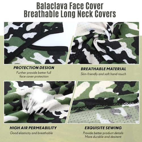 Image of SATINIOR 3 Piece Balaclava Face Cover Sun Protection Neck Cover Summer Balaclava for Men Women Outdoor Sports UV Protector