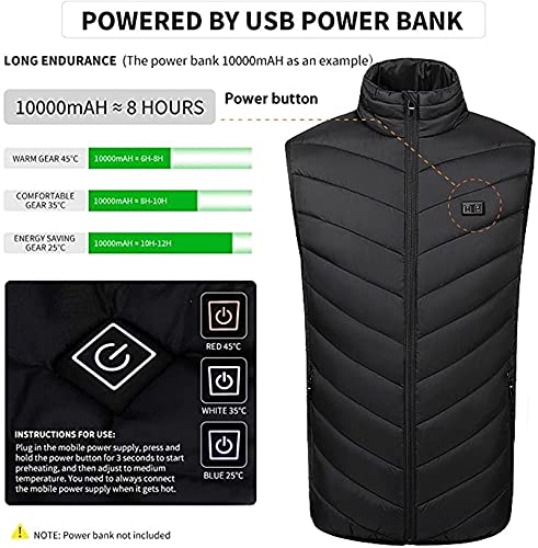 Chaleco con calefacción para mujeres de forro polar negro en talla 6XL 4
