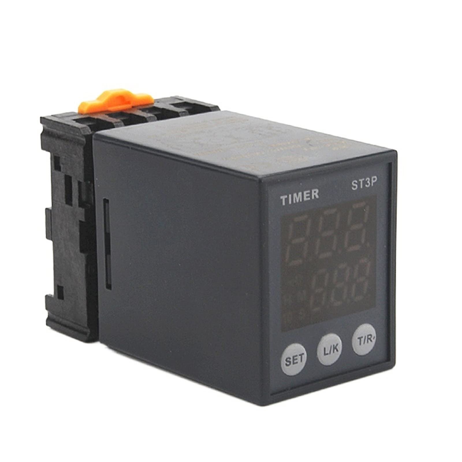 Relè temporizzato digitale LCD ST3P-1Z ST3P-2Z ST3P-2ZH Relè ritardato programmabile Ritardo spegnimento 12V/24V/220V con base presa PF083A Accessori elettronici(Size:ST3P-1Z 24V)